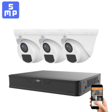 UNIVIEW 3 biztonsági dome kamerás kamerarendszer 5MP (Uniview-T115-AF28-3) megfigyelő kamera