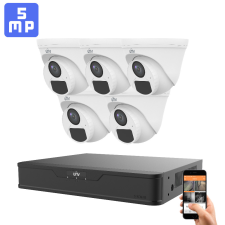 UNIVIEW 5 dome biztonsági kamerás 5MP kamerarendszer beépített mikrofonnal (Uniview-T115-AF28-5) megfigyelő kamera