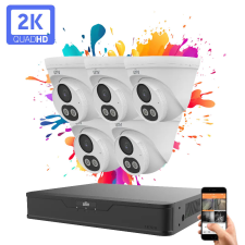 UNIVIEW 5 dome kamerás IP kamera rendszer 4MP színes éjszakai látással megfigyelő kamera