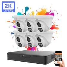 UNIVIEW 6 dome kamerás IP kamera rendszer 4MP színes éjszakai látással megfigyelő kamera