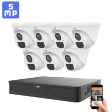 UNIVIEW 7 dome biztonsági kamerás 5MP kamerarendszer beépített mikrofonnal (Uniview-T115-AF28-7) megfigyelő kamera