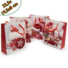 Ünnepi csillámos ajándékzacskó – 4 db / 23,5x19,5x8 cm ajándéktasak