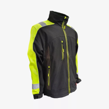 Urgent GL-8364 munkavédelmi softshell kabát fekete/UV sárga színben munkaruha