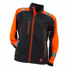 Urgent Softshell Kabát Fényvisszaverő Csíkkal GL-8364 Fekete/Narancssárgasárga - 3XL láthatósági ruházat