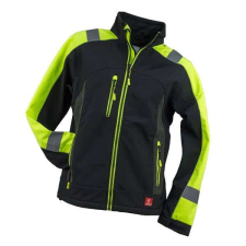 Urgent Softshell Kabát Fényvisszaverő Csíkkal GL-8364 Fekete/Sárga - M láthatósági ruházat