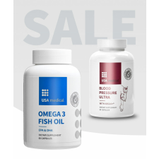 USA Medical OMEGA-3 halolaj + Vérnyomás Ultra 60 + 60 db vitamin és táplálékkiegészítő