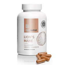  USA Medical Süngomba kivonat Organic LION&#039;S MANE 60 kapszula vitamin és táplálékkiegészítő