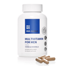 USA Medical USA medical Multivitamin férfiaknak növényi kivonatokkal kapszula – 60 db vitamin és táplálékkiegészítő