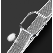  USAMS Apple Watch Textile, Tépőzáras szíj és tok (Ezüst) okosóra kellék