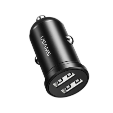 USAMS CC114 Autós USB-A töltő - Fekete (5V / 2.4A) (USA000867) mobiltelefon kellék