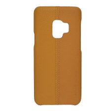 USAMS JOE műanyag telefonvédő (bőr hatású, varrás minta) VILÁGOSBARNA [Samsung Galaxy S9 (SM-G960)] (S9Z03) tok és táska