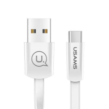 USAMS kábel lapos U2 USB-C 1,2m fehér SJ200TC02 (US-SJ200) kábel és adapter