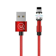 USAMS kábel mágneses U59 lightning 2.1A gyorstöltés 1m fonott piros SJ472USB02 (US-SJ472) állítható szög mobiltelefon kellék