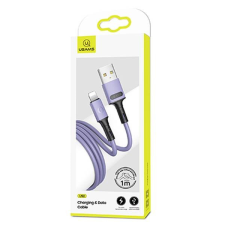 USAMS kábel U52 lightning 2A gyorstöltés 1m lila SJ434USB04 (US-SJ434) mobiltelefon kellék