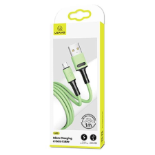 USAMS kábel U52 microUSB 2A gyorstöltés 1m zöld SJ435USB02 (US-SJ435) mobiltelefon kellék