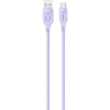 USAMS LITHE SERIES adatkábel (USB - Type-C, 6A, PD gyorstöltő, 120cm, LED jelzés) LILA (SJ568USB03) (brak)