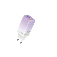 USAMS Sandru 2x USB-C / USB-A Hálózati töltő - Lila (65W) mobiltelefon kellék