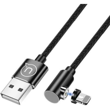 USAMS SJ444USB01 jobb oldalas mágneses Lightning töltőkábel100cm fekete (1337678) (SJ444USB01) kábel és adapter