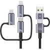 USAMS SJ737 Sufeng Series USB-A/Type-C-Type-C/Lightning/MicroUSB Kábel 240W 1.2 m-Szürke ( )