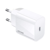 USAMS T34 hálózati töltő USB-C aljzat (5V/3A, 20W, PD gyorstöltő) fehér (CC118_W) (CC118_W)