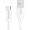 USAMS U68 adatkábel (USB - microUSB, 2A, gyorstöltő, 100cm) FEHÉR (SJ502USB02) (SJ502USB02)