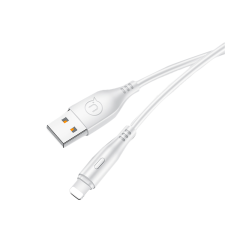 USAMS USB2.0 - Lightning Adat- és töltőkábel 1m - Fehér kábel és adapter