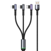 USAMS USB Lightning + Micro USB + USB Type C Átalakító Fekete 1.2m SJ561USB01