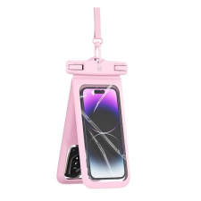 USAMS vízhatlan/vízálló tok, aqua (univerzális, nyakba akasztható, kétrekeszes kialakítás, 7" méret) rózsaszín mobiltelefon kellék