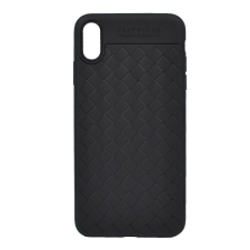 USAMS Woven szilikon telefonvédő (fonott minta) FEKETE [Apple iPhone XS Max 6.5] (IPXSMGY01) tok és táska