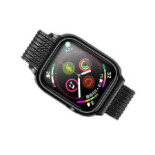  USAMS ZB68IW1 Apple Watch fekete mágneses fémszíj és tok (44MM) okosóra kellék