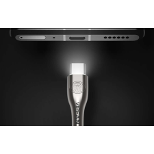  USB-Micro USB kábel Vipfan Fingerprint Touch Z04, 3A, 1.2m (fekete) kábel és adapter