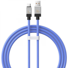  USB töltő- és adatkábel, USB Type-C, 100 cm, 6000 mA, 100W, törésgátlóval, gyorstöltés, Baseus Coolplay, CAKW000603, kék kábel és adapter