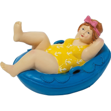 Úszó figura nő csónakban 15,5 cm x 9,4 cm kék kerti dekoráció