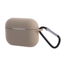 utángyártott Apple Airpods 4 szilikon tok akasztóval, Caramel, bézs fülhallgató, fejhallgató tok
