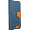 utángyártott Apple iPhone 14 Plus, Oldalra nyíló tok, stand, Canvas Book, sötétkék