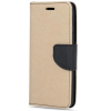 utángyártott Apple iPhone 14 Pro, Oldalra nyíló tok, stand, Fancy Book, arany/fekete