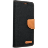 utángyártott Apple iPhone 16 Plus, Oldalra nyíló tok, stand, Canvas Book, fekete