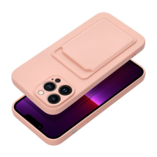 utángyártott Apple iPhone 16 Pro kártyatartós szilikon tok, rózsaszín tok és táska