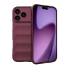 utángyártott Apple iPhone 17 Pro, Szilikon tok, közepesen ütésálló, 3D minta, bordó