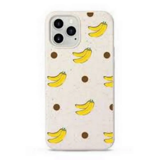 utángyártott Biológiailag lebomló telefontok (Iphone 11) - banánok, fehér tok és táska