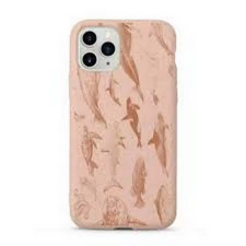 utángyártott Biológiailag lebomló telefontok (Iphone 12) - púder színű, vízi élővilág tok és táska