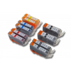 utángyártott Canon Pixma MG6100 készülékhez 10 db tintapatron (Cián / Fekete / Fekete / Fehér / Magenta / Sárga) - Utángyártott