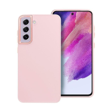 utángyártott Frame Samsung Galaxy S21 FE közepesen ütésálló tok kameravédő kerettel, rózsaszín tok és táska