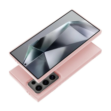 utángyártott Frame Samsung Galaxy S24 FE közepesen ütésálló tok kameravédő kerettel, világos rózsaszín tok és táska