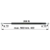 utángyártott Gázrugó ajtókhoz Deutz-Fahr 04402639 - 200 N, hossz 502 mm
