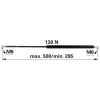 utángyártott Gázrugó hátsó ablakhoz John Deere AL81578 - 130 N, hossz 500 mm
