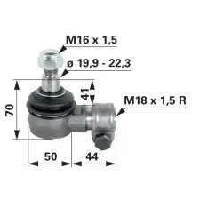 utángyártott Gömbcsukló McCormick - M16 x 1,5, hossz 94 mm autóalkatrész