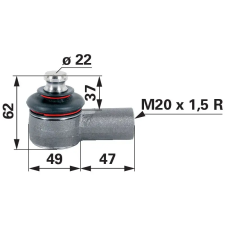 utángyártott Gömbcsukló New Holland - M20 x 1,5 autóalkatrész