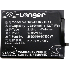utángyártott Huawei HB356687ECW helyettesítő mobiltelefon akkumulátor (Li-Polymer, 3300mAh / 12.71Wh, 3.85V) - Utángyártott mobiltelefon akkumulátor