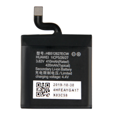 utángyártott Huawei HB512627ECW helyettesítő okosóra akkumulátor (Li-Polymer, 410mAh / 1.56Wh, 3.8V) - Utángyártott mobiltelefon, tablet alkatrész